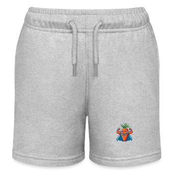 Super-Carotte musclé - Short de jogging enfant bio Stanley/Stella - gris chiné - Devant