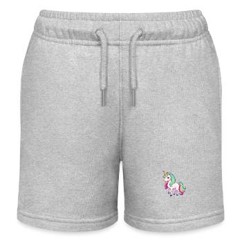 Mystisches Regenbogen Einhorn Pferd Fantasie - Kinder Organic Joggingshorts Mini Bolter von Stanley/Stella - Grau meliert - Vorne