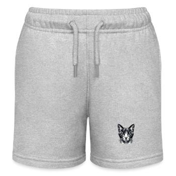 Fractured Whiskers theme - Kids Organic Sweat Shorts by Stanley/Stella - heather grey - Front