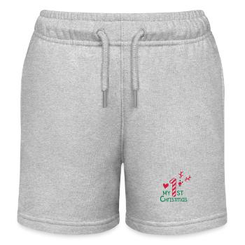 Mein erstes Weihnachten - Kinder Organic Joggingshorts Mini Bolter von Stanley/Stella - Grau meliert - Vorne