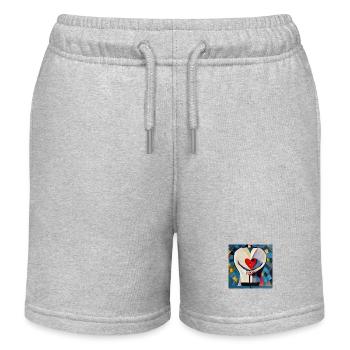 Was bleibt übrig? - Kinder Organic Joggingshorts Mini Bolter von Stanley/Stella - Grau meliert - Vorne