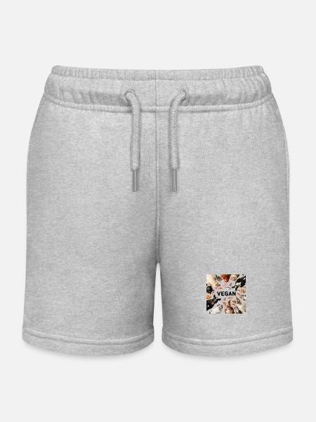 Vegan amoureux des animaux - Short de jogging enfant bio Stanley/Stella - gris chiné