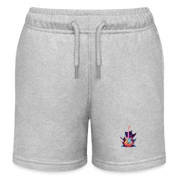 Guitar Rock Music - Kids Organic Sweat Shorts by Stanley/Stella - heather grey - Front