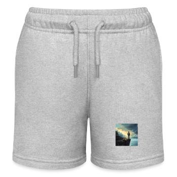 Hikers in nature - Kids Organic Sweat Shorts by Stanley/Stella - heather grey - Front