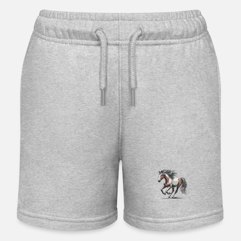 Cheval - Short de jogging enfant bio Stanley/Stella - gris chiné