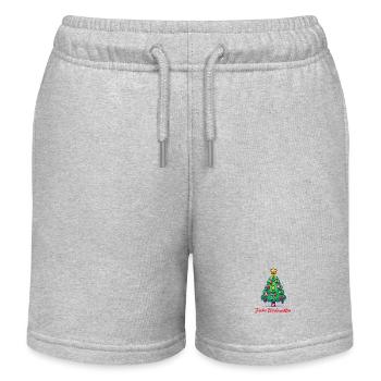 Christmas Tree - Kids Organic Sweat Shorts by Stanley/Stella - heather grey - Front