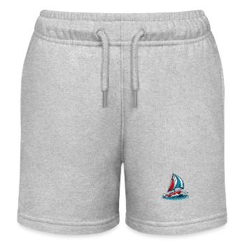 Segelboot - Kinder Organic Joggingshorts Mini Bolter von Stanley/Stella - Grau meliert - Vorne
