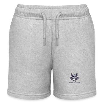 bat comic - Kids Organic Sweat Shorts by Stanley/Stella - heather grey - Front