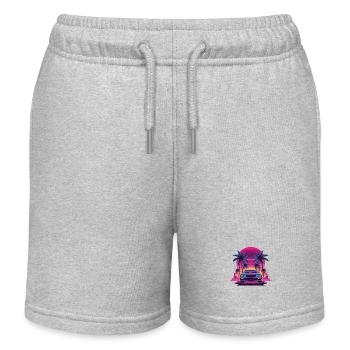 Retrowave car - Kinder Organic Joggingshorts Mini Bolter von Stanley/Stella - Grau meliert - Vorne