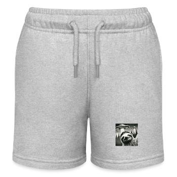 Lusitges paresseux OVNI Alien Selfie - Short de jogging enfant bio Stanley/Stella - gris chiné - Devant