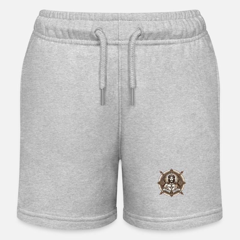 Logo de l’Antiq de Jésus-Christ - Short de jogging enfant bio Stanley/Stella - gris chiné