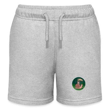 Lustiger Otter mit Sonnenschirm sitzt auf Schnecke - Kinder Organic Joggingshorts Mini Bolter von Stanley/Stella - Grau meliert - Vorne