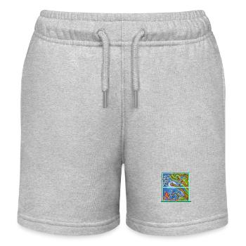 Drôle Kawaii Mignon Branche d’arbre Tapping Art classique - Short de jogging enfant bio Stanley/Stella - gris chiné - Devant