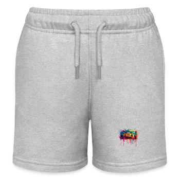 Cassette design rétro - Short de jogging enfant bio Stanley/Stella - gris chiné - Devant