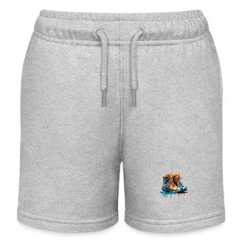 Colorful Shoes - Kids Organic Sweat Shorts by Stanley/Stella - heather grey - Front