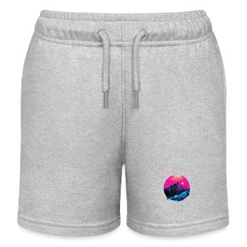 Mountian Biking Retro Bike Mountains - Kids Organic Sweat Shorts by Stanley/Stella - heather grey - Front
