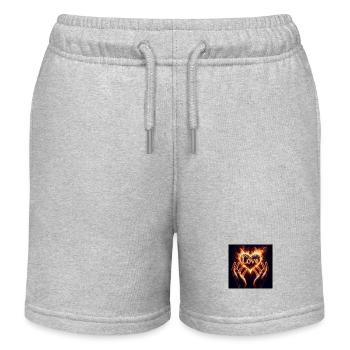 Amour Coeur Mains - Short de jogging enfant bio Stanley/Stella - gris chiné - Devant