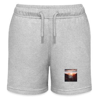 Kalifornien Sonnenuntergang - Kinder Organic Joggingshorts Mini Bolter von Stanley/Stella - Grau meliert - Vorne