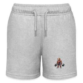 Starker Muskel-Teddy - Kinder Organic Joggingshorts Mini Bolter von Stanley/Stella - Grau meliert - Vorne