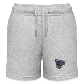 Medium schnauzer head in comic style - Kids Organic Sweat Shorts by Stanley/Stella - heather grey - Front