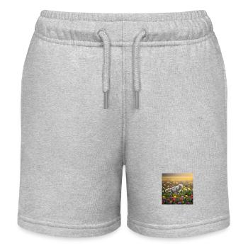 Arctic fox - Kids Organic Sweat Shorts by Stanley/Stella - heather grey - Front