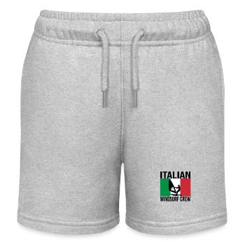 Chemise ras du cou italienne Windsurf - Short de jogging enfant bio Stanley/Stella - gris chiné - Devant