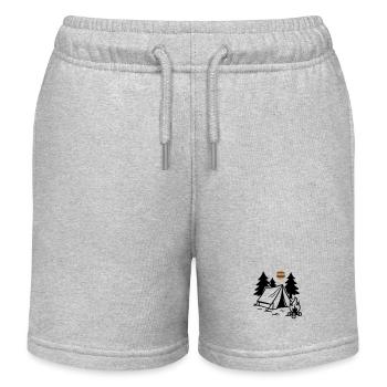 Tente Feu de camp Camping - Short de jogging enfant bio Stanley/Stella - gris chiné - Devant