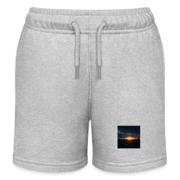 Sonnenuntergang am See - Kinder Organic Joggingshorts Mini Bolter von Stanley/Stella - Grau meliert - Vorne