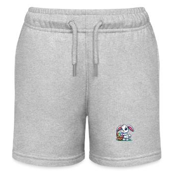 Bunny Easter Bunny - Kids Organic Sweat Shorts by Stanley/Stella - heather grey - Front