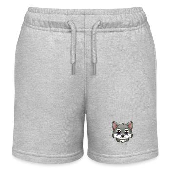 Wolfsbaby - Kinder Organic Joggingshorts Mini Bolter von Stanley/Stella - Grau meliert - Vorne