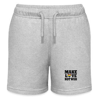 Make love not war - Short de jogging enfant bio Stanley/Stella - gris chiné - Devant