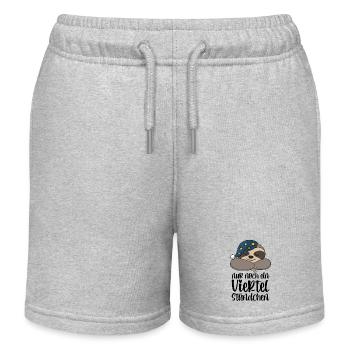 Faultier Nur Noch Ein Viertel Stündchen Geschenk - Kinder Organic Joggingshorts Mini Bolter von Stanley/Stella - Grau meliert - Vorne