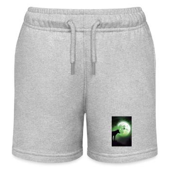 Wolf und Mond - Kinder Organic Joggingshorts Mini Bolter von Stanley/Stella - Grau meliert - Vorne