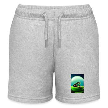 Colorful Frog - Kids Organic Sweat Shorts by Stanley/Stella - heather grey - Front