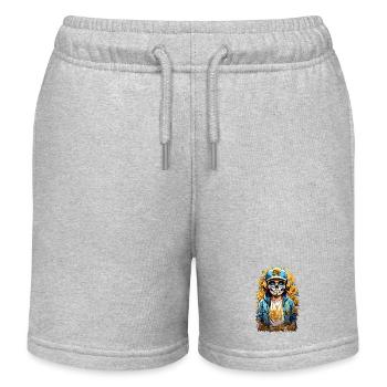 Goldene Zucker Schädel - Kinder Organic Joggingshorts Mini Bolter von Stanley/Stella - Grau meliert - Vorne