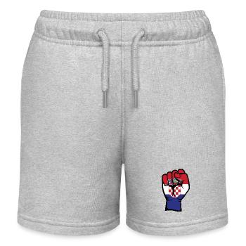 Drapeau de la Croatie Symbole de la main du poing - Short de jogging enfant bio Stanley/Stella - gris chiné - Devant