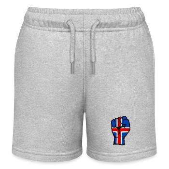 Drapeau de l’Islande Symbole de la main du poing - Short de jogging enfant bio Stanley/Stella - gris chiné - Devant