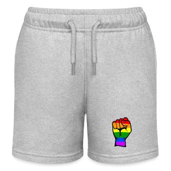 Symbole de poing de drapeau de couleur arc-en-ciel - Short de jogging enfant bio Stanley/Stella - gris chiné - Devant