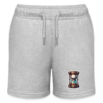 Hourglass / Timepiece / Antique /Grains of Sand / Drain - Kids Organic Sweat Shorts by Stanley/Stella - heather grey - Front