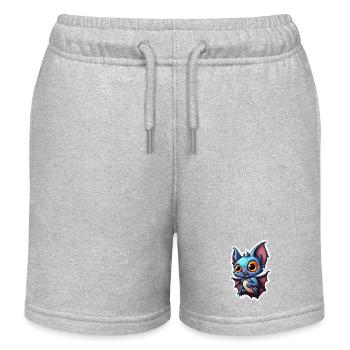 Fledermaus / Vampir / Dracula / Tier / Halloween - Kinder Organic Joggingshorts Mini Bolter von Stanley/Stella - Grau meliert - Vorne