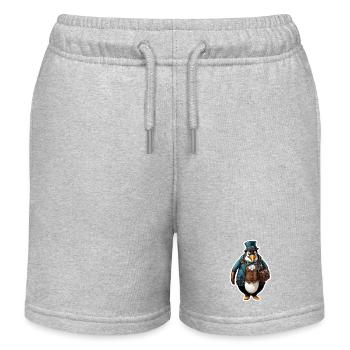 Lederhose / Tier / Tracht / Tradition / Pinguin - Kinder Organic Joggingshorts Mini Bolter von Stanley/Stella - Grau meliert - Vorne