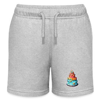 Birthday Cake / Cake / Happy Birthday / Cake - Kids Organic Sweat Shorts by Stanley/Stella - heather grey - Front