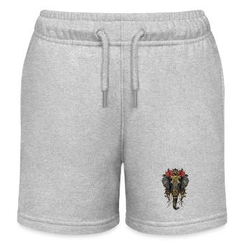 Éléphant mandala - Short de jogging enfant bio Stanley/Stella - gris chiné - Devant
