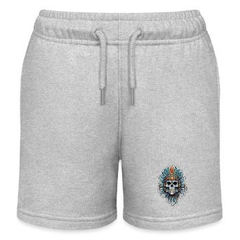 Maya / Haute Culture / Pérou / Calendrier Maya / Motif - Short de jogging enfant bio Stanley/Stella - gris chiné - Devant