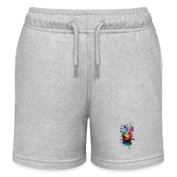 Magic design - Short de jogging enfant bio Stanley/Stella - gris chiné - Devant
