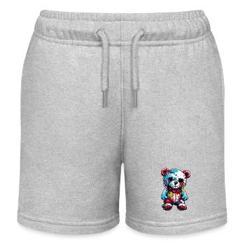Teddybär / Kuscheltier / Stofftier / Geschenkidee - Kinder Organic Joggingshorts Mini Bolter von Stanley/Stella - Grau meliert - Vorne