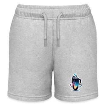 Silhouette / Forest / Portrait / Trees / Mug - Kids Organic Sweat Shorts by Stanley/Stella - heather grey - Front