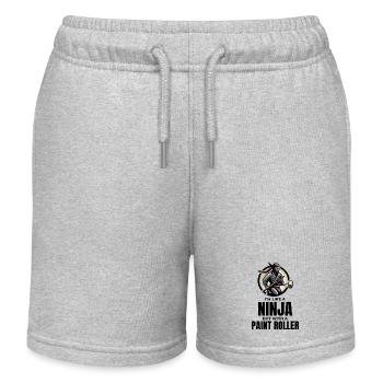 House Painter Ninja Painting Interior Decorator - Kids Organic Sweat Shorts by Stanley/Stella - heather grey - Front