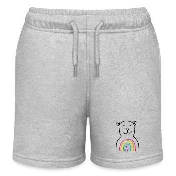 BAER RAINBOW black colored - Kinder Organic Joggingshorts Mini Bolter von Stanley/Stella - Grau meliert - Vorne
