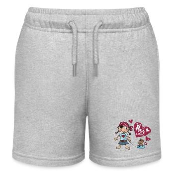 Petit pirate et capitaine ours - Short de jogging enfant bio Stanley/Stella - gris chiné - Devant